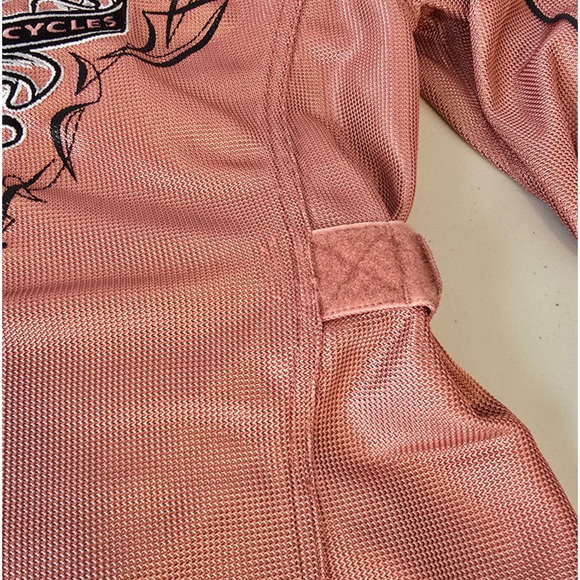 Harley Davidson Mesh Motorcycle Bomber Jacket Women's XS Pink Mesh Logo EUC - Picture 10 of 16